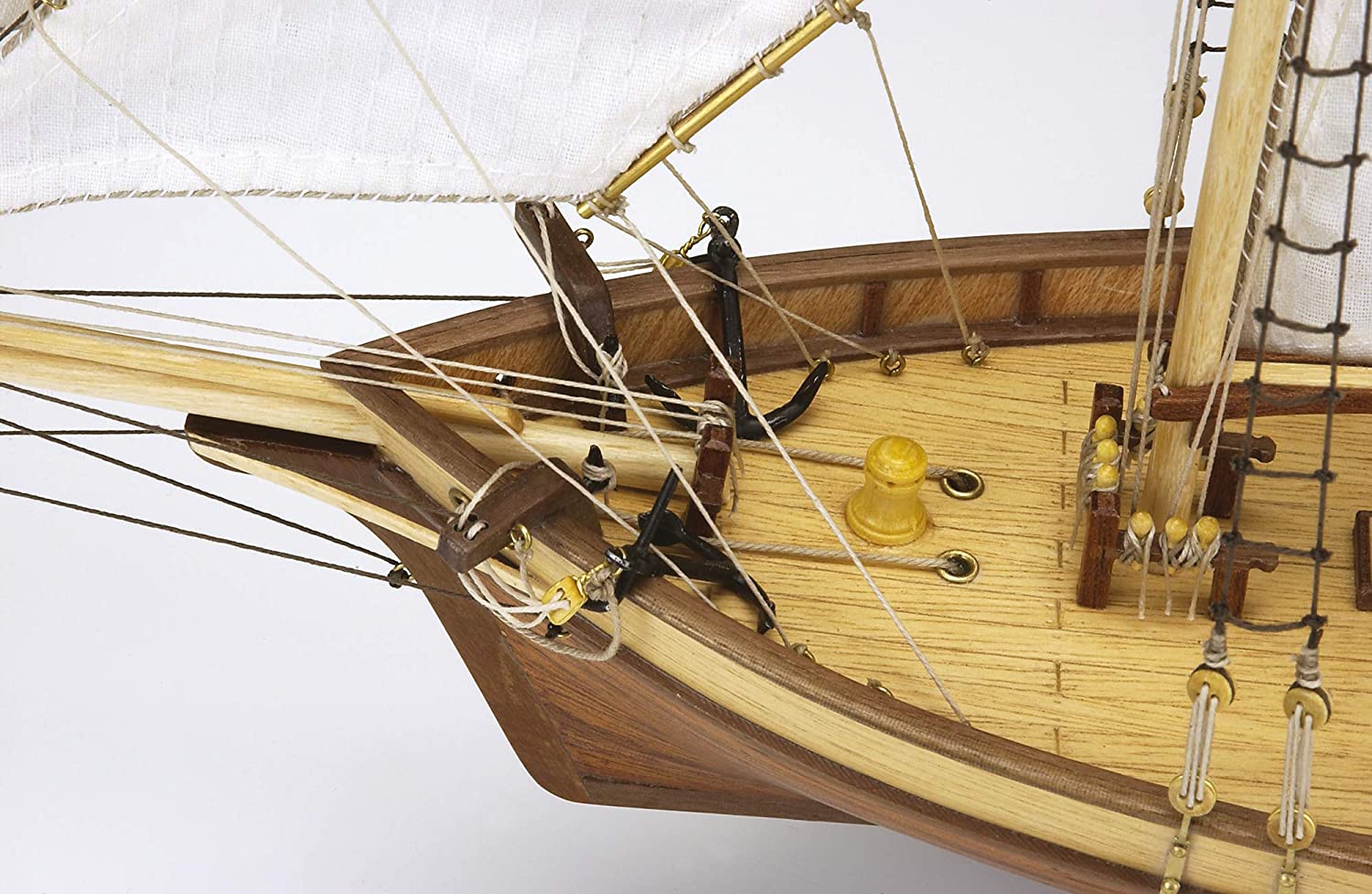maqueta barco goleta detalle