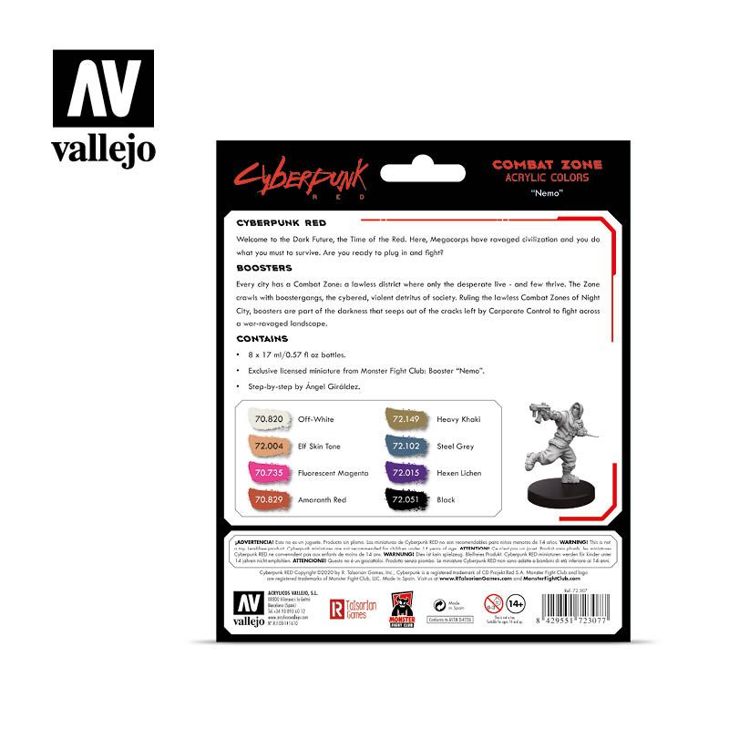 set pinturas Vallejo Combat Zone trasera