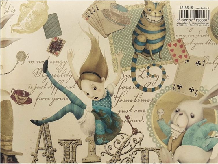 Papel decoupage KARTOS, Alicia en el país de las maravillas, 70 x 100