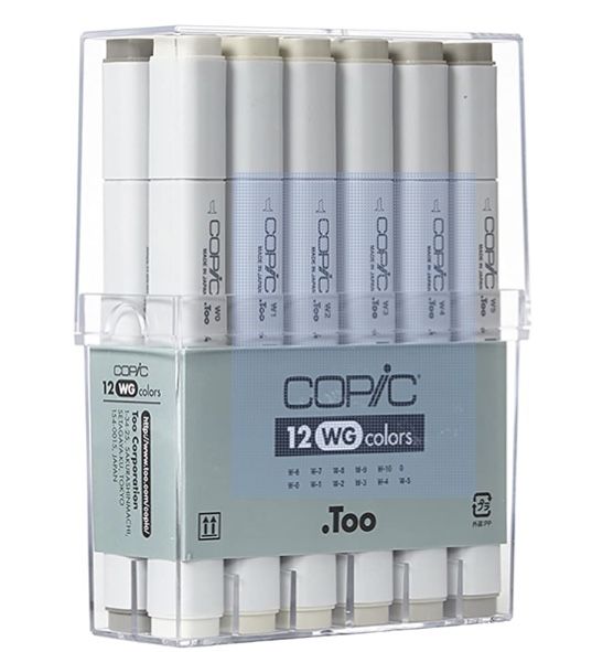 COPIC sketch, 12 WG colors