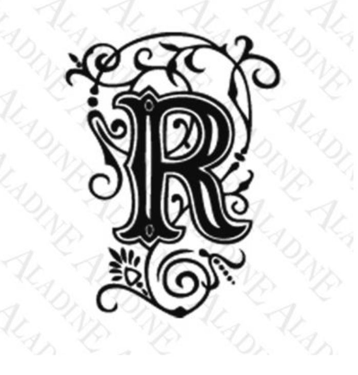 Sello letra de madera R, alfabeto árabe