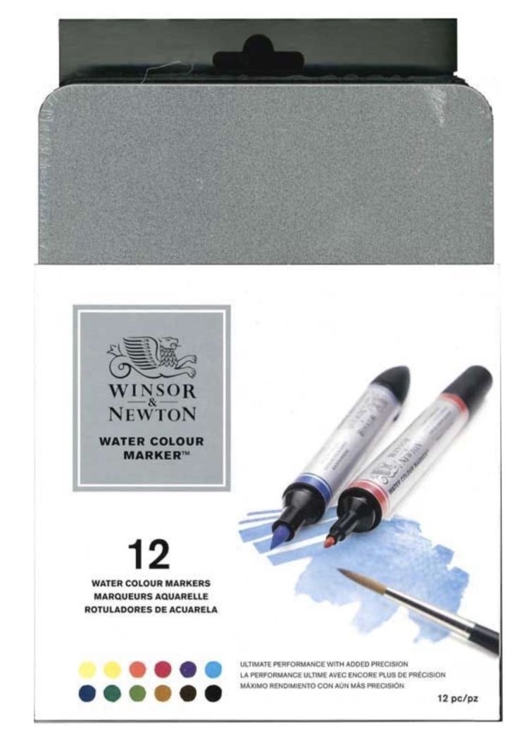 Caja Rotuladores Acuarelables Winsor & Newton 12 Colores Art.-Nr. 0290001