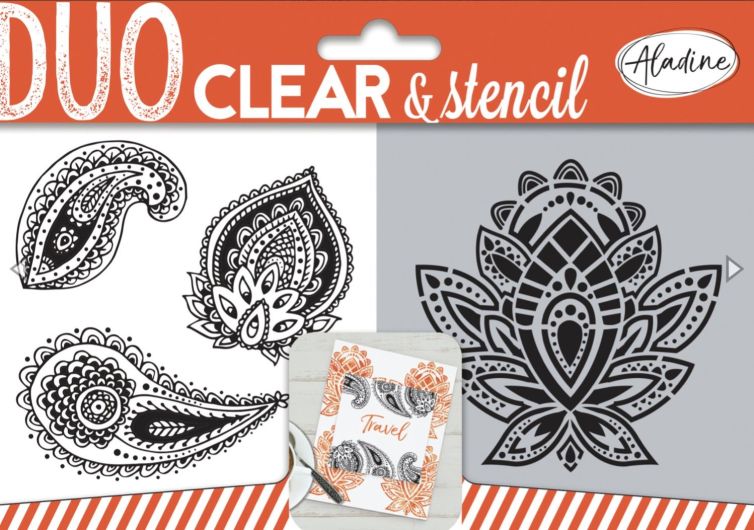 Duo clear & stencil, Aladine,04317