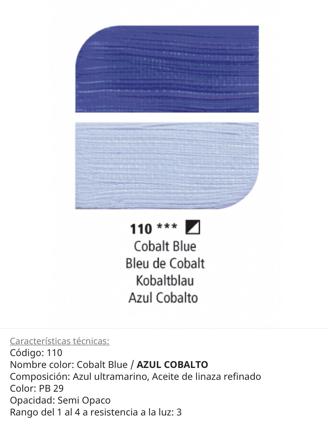 Pintura óleo, Cobalt Blue/azul cobalto, 110 , 38 ml , Daler Rowney