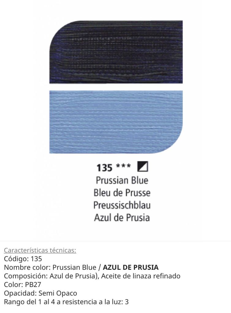 Pintura óleo prussian blue/azul de Prusia , 38 ml, Graduate Oil, Daler Rowney