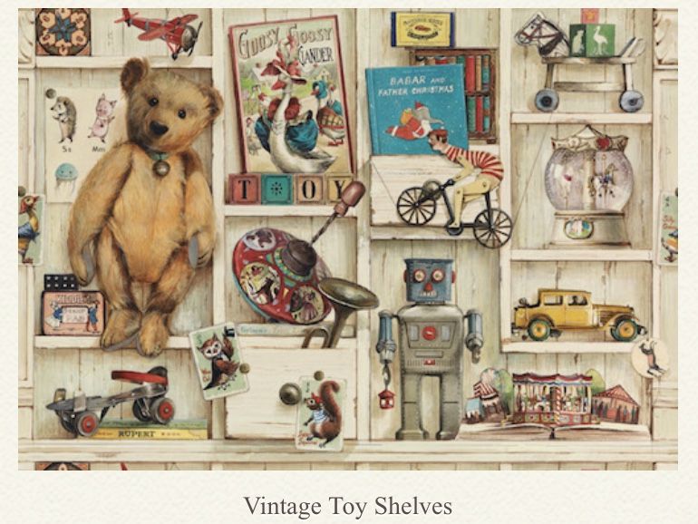 Papel decoupage vintage toy shelves, 70 x 100cm, WP14-04