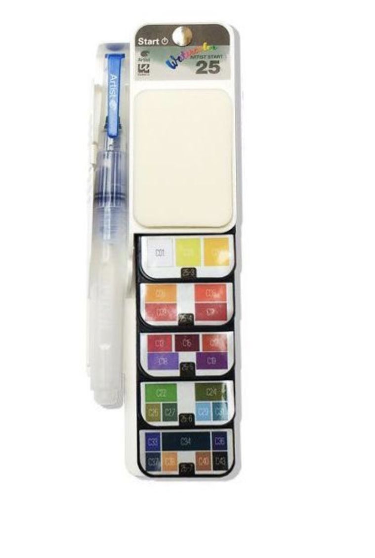Caja – abanico de acuarela 25 colores Start