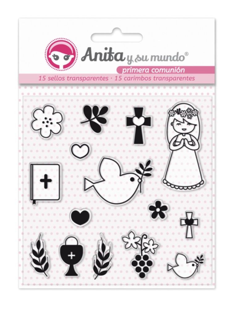 Sello comunión niña , Anita y su mundo