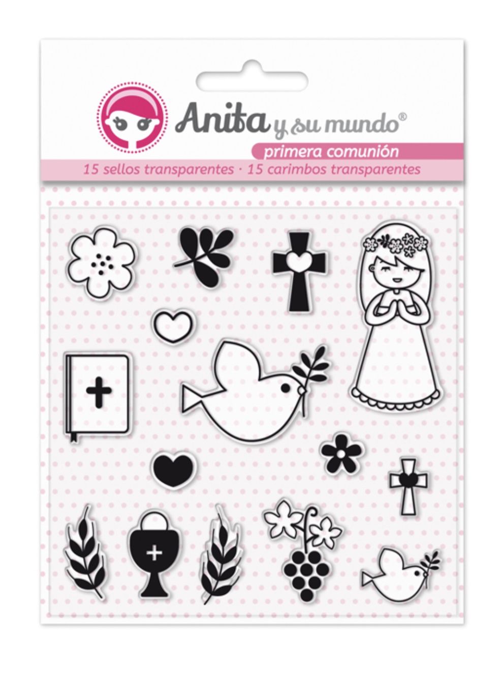 Sello comunión niña , Anita y su mundo