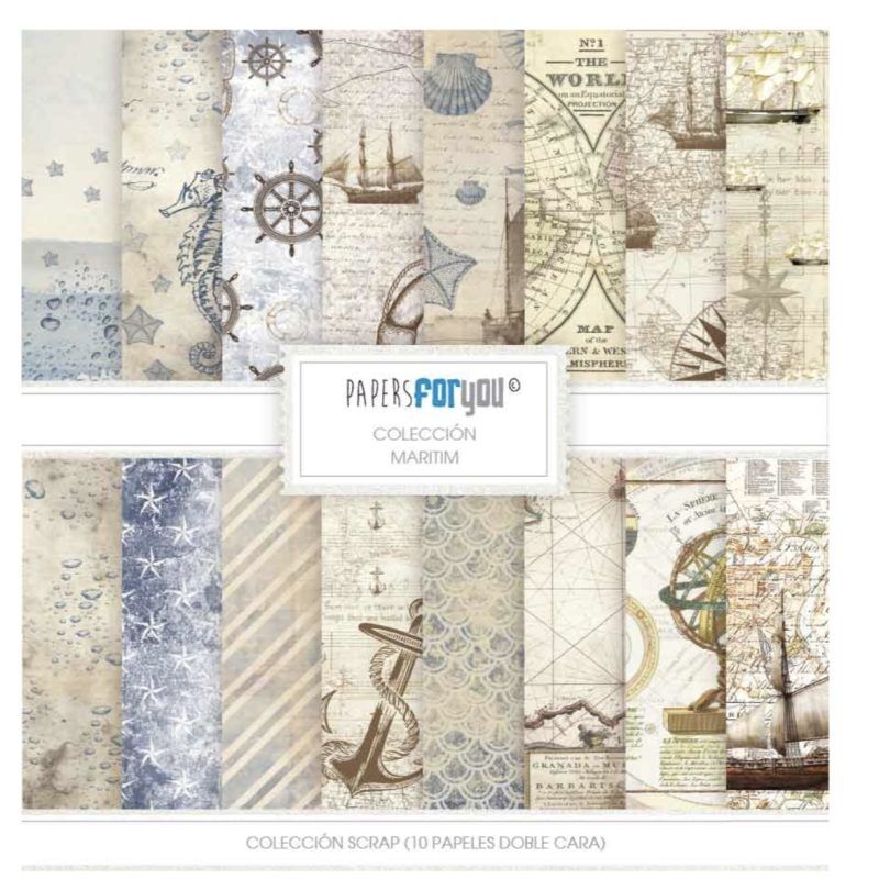Colección scrap Marítima , papersforyou, 30 x 30