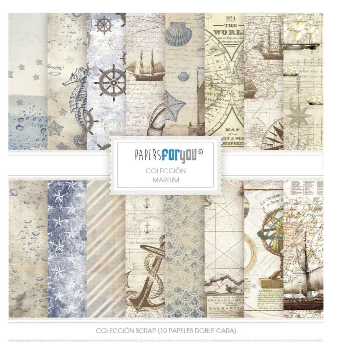 Colección scrap Marítima , papersforyou, 30 x 30