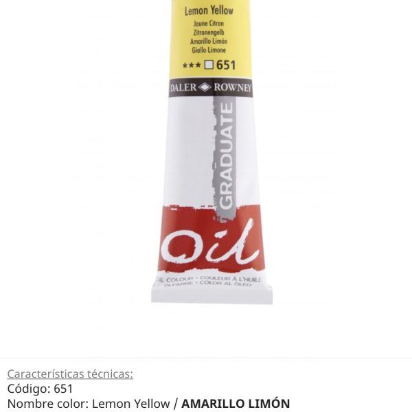 Pintura óleo Lemon Yellow/ Amarillo Limón