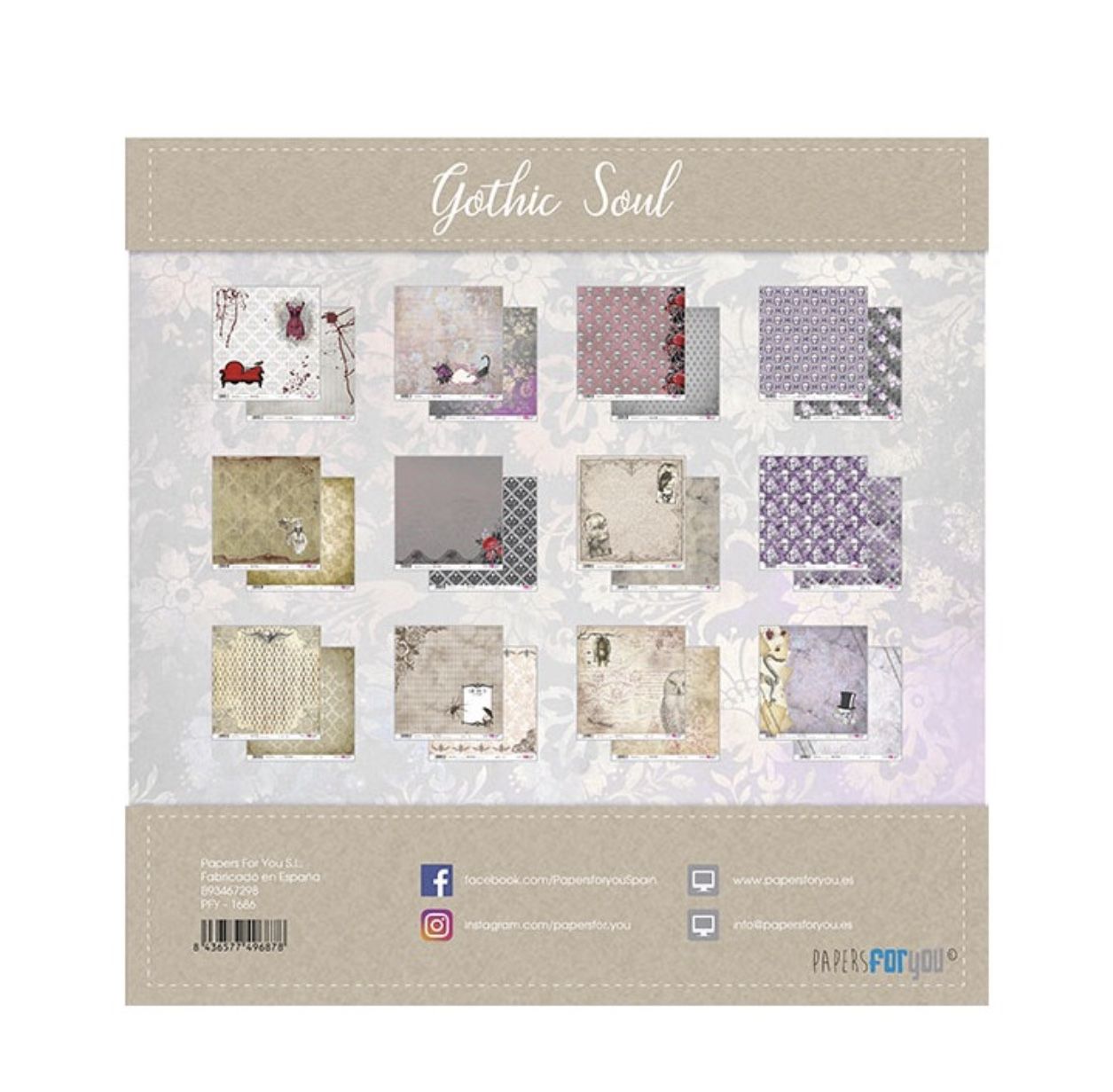 Colección scrap Gothic Soul Collection, papersforyou, 30 x 30 ,