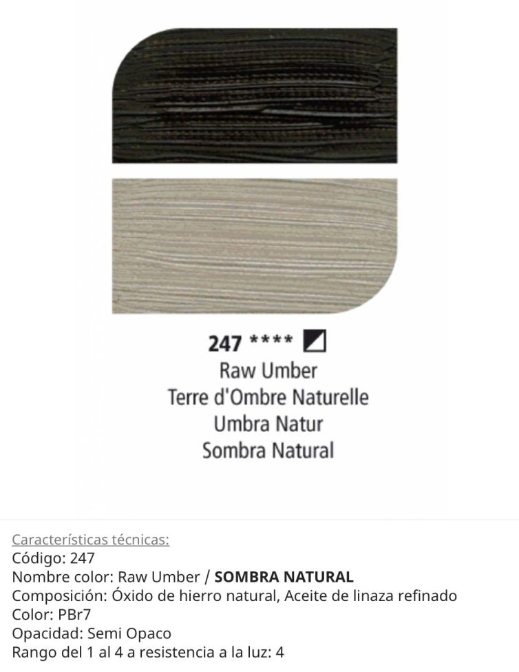 Pintura óleo Raw Umber/Sombra Natural , 247, 38 ml , Graduate Oil, Daler Rowney