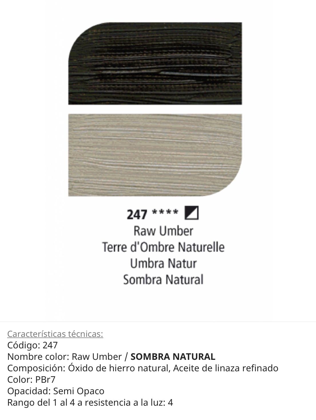 Pintura óleo Raw Umber/Sombra Natural , 247, 38 ml , Graduate Oil, Daler Rowney