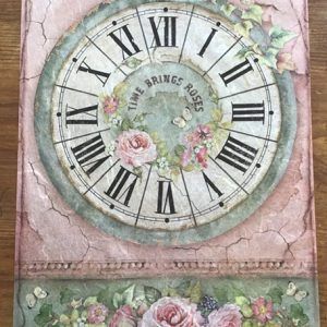 Papel arroz reloj rosas