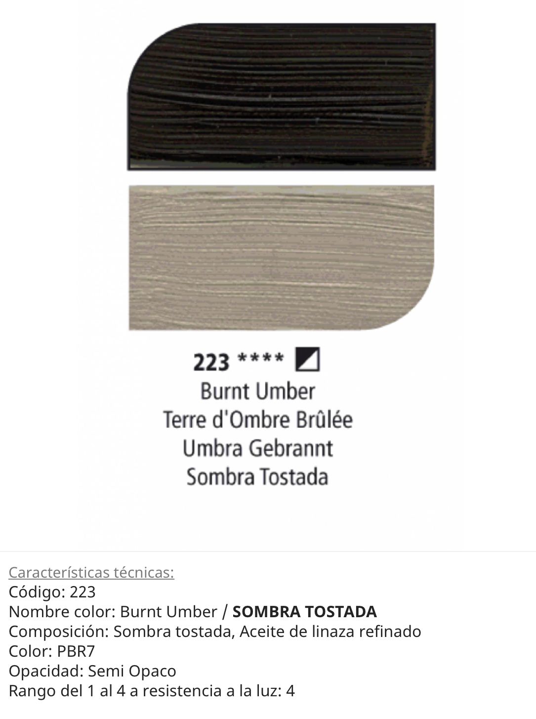 Óleo Burnt Umber/ Sombra Tostada, 223, 38 ml, Graduate Oil, Daler Rowney