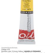 Pintura óleo Primary Yellow/ Amarillo Primario, 675, 38 ml , Graduate, Daler Rowney