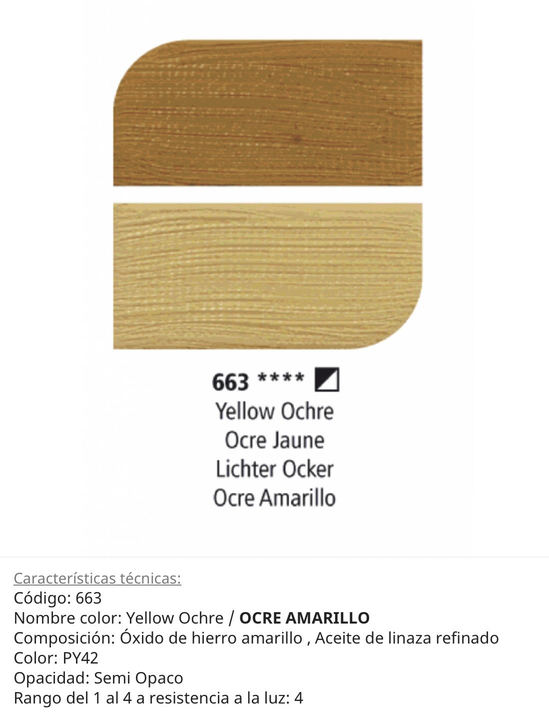Pintura óleo Yellow Ochre / Ocre Amarillo, 663, 38 ml , Graduate Oil, Daler Rowney