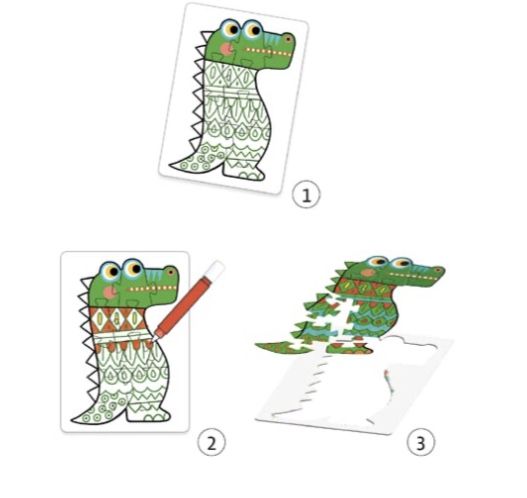 4 puzzles para colorear, + 4 años, DJ07946