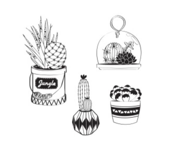 Duo clear & stencil, cactus Aladine, 04319