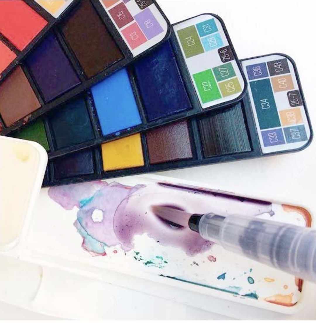 Caja – abanico de acuarela 25 colores Start