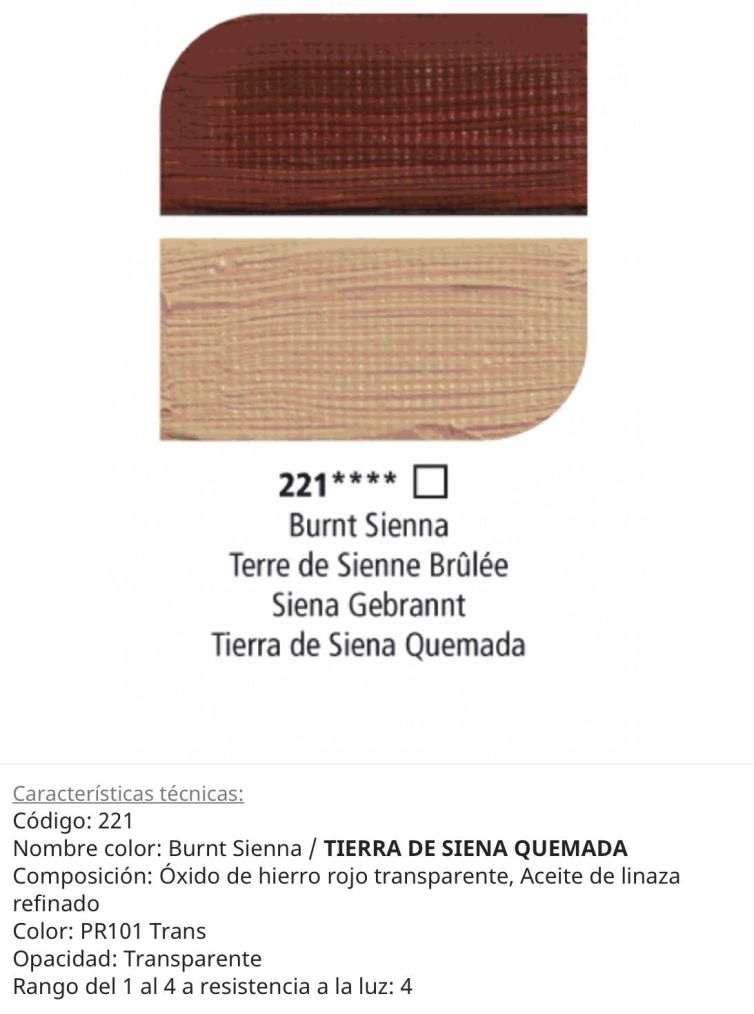 Pintura óleo , Burnt Sienna / Tierra deSiena quemada, 221, 38 ml , Graduate Oil, Daler Rowney