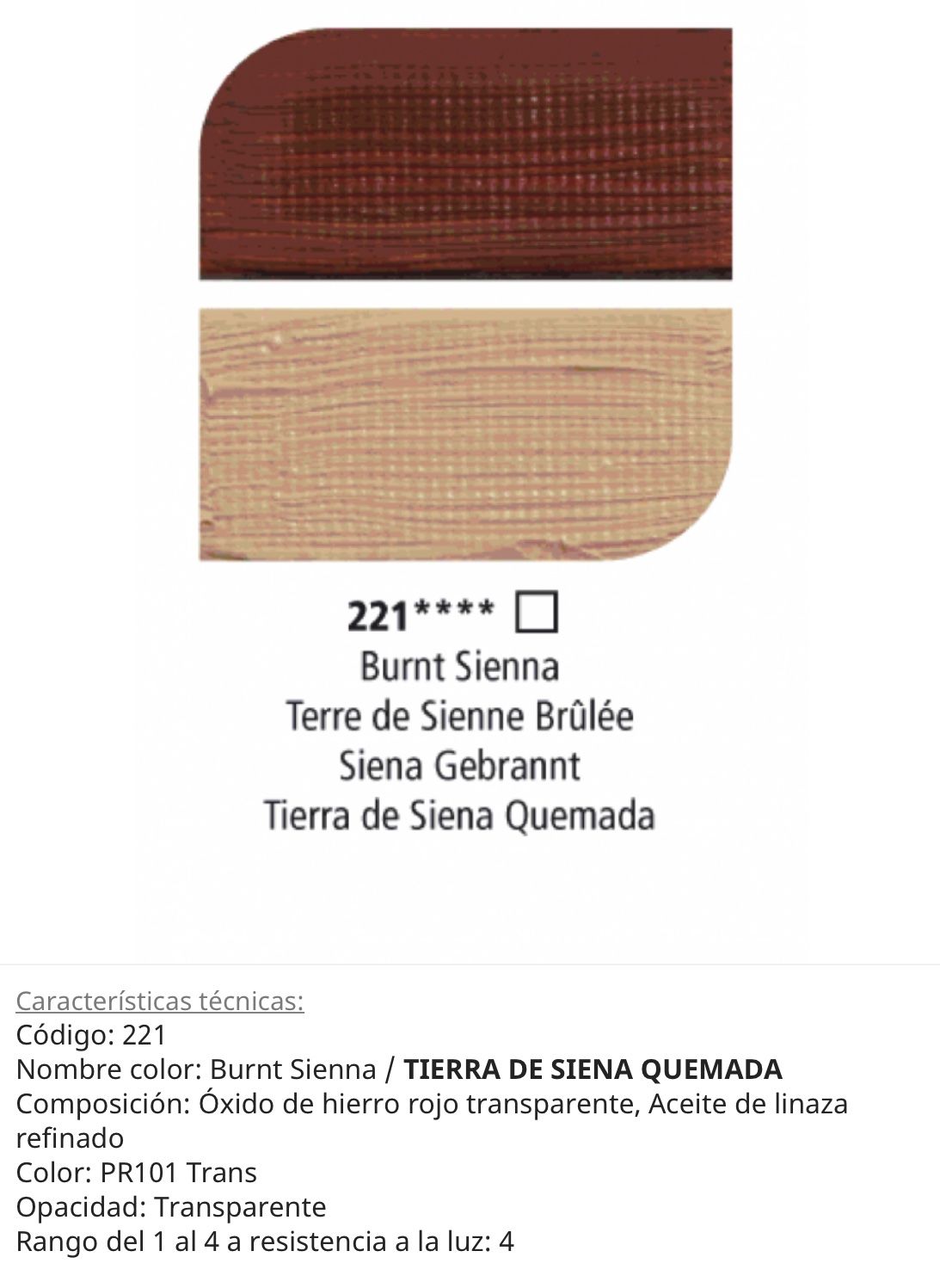Pintura óleo , Burnt Sienna / Tierra deSiena quemada, 221, 38 ml , Graduate Oil, Daler Rowney