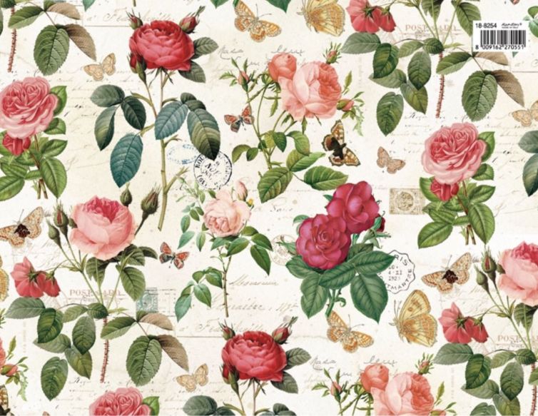 Papel KARTOS, Rose e lettere, 70 x 100, 8254