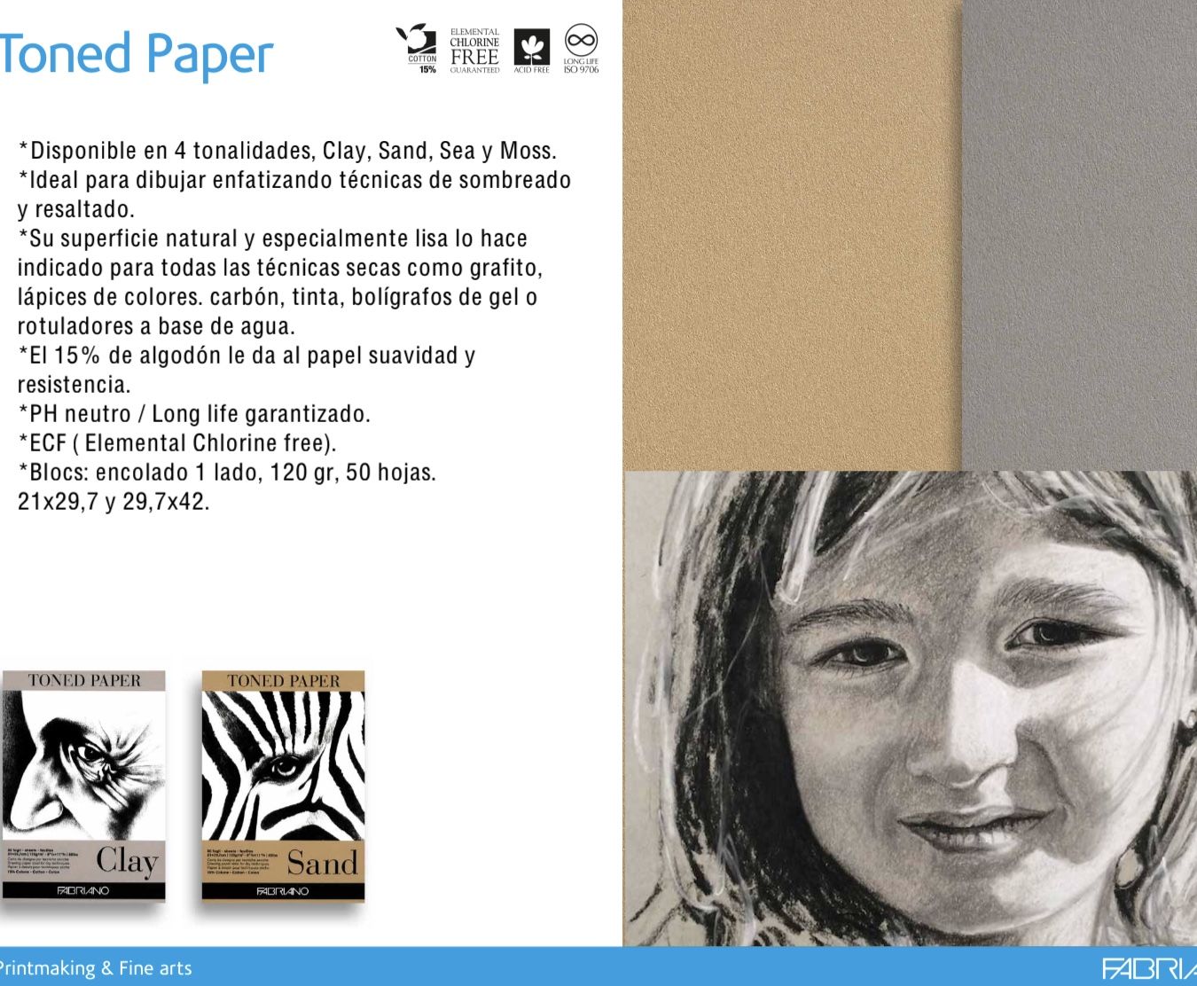 Bloc Papel Toned Sand A3 Fabriano Art.-Nr. 19100498
