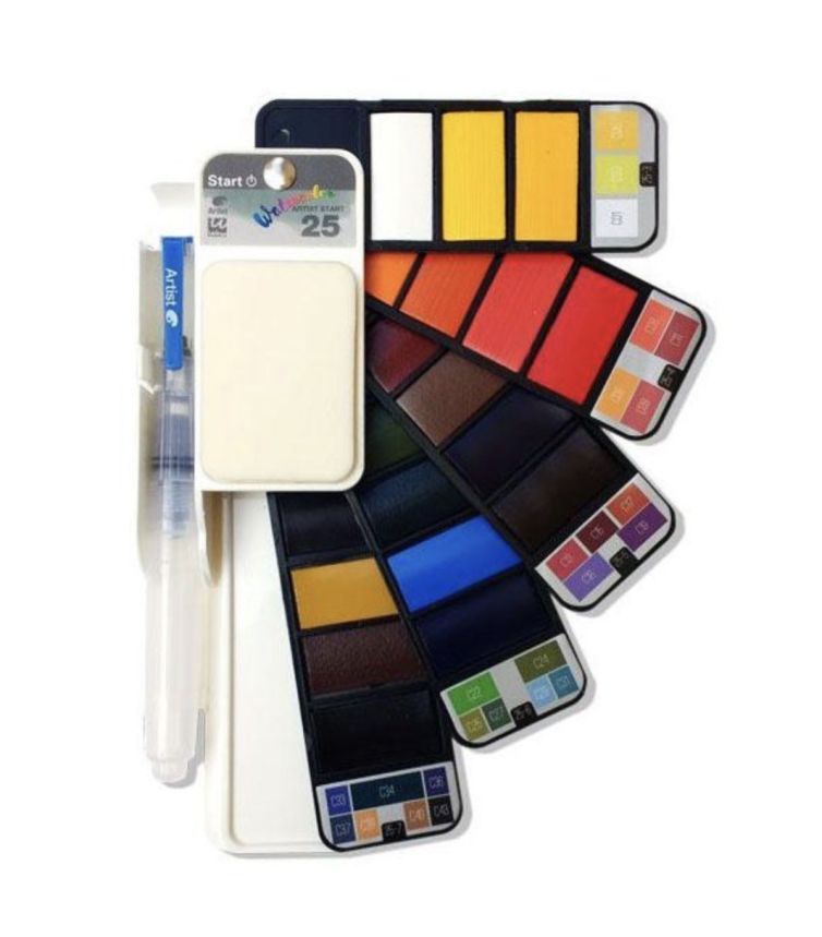 Caja – abanico de acuarela 25 colores Start