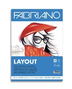 Bloc Layout, A4 , papel resistente a los rotuladores , Fabriano