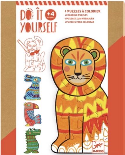 4 puzzles para colorear, + 4 años, DJ07946