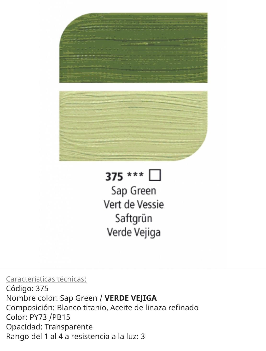 Pintura óleo, Sap Green/verde vejiga, 375, 38 ml, Graduate Oil , Daler Rowney