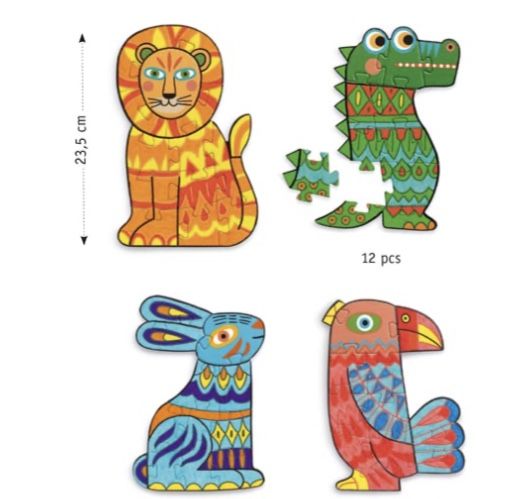 4 puzzles para colorear, + 4 años, DJ07946