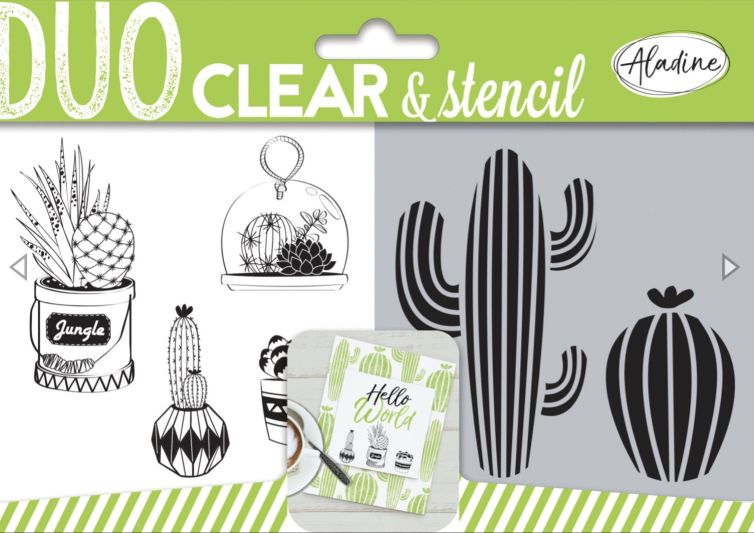 Duo clear & stencil, cactus Aladine, 04319