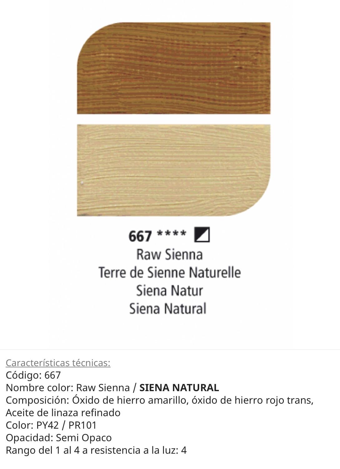 Pintura óleo Raw Sienna/ Siena Natural, 667, 38 ml , Graduate Oil, Daler Rowney