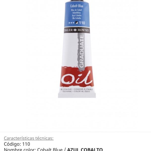 Pintura óleo, Cobalt Blue/azul cobalto, 110 , 38 ml , Daler Rowney