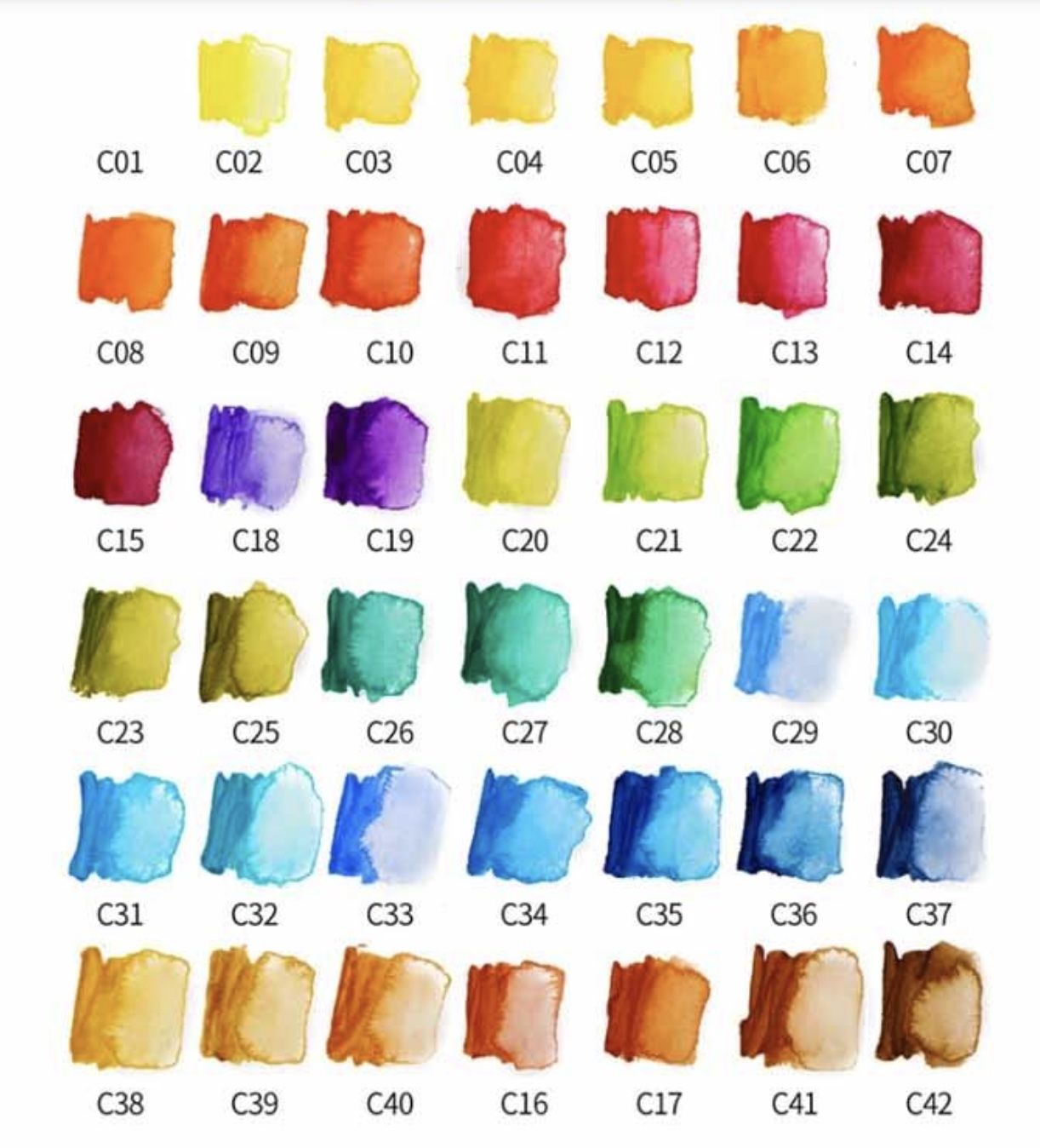Caja – abanico de acuarela 42 colores Start