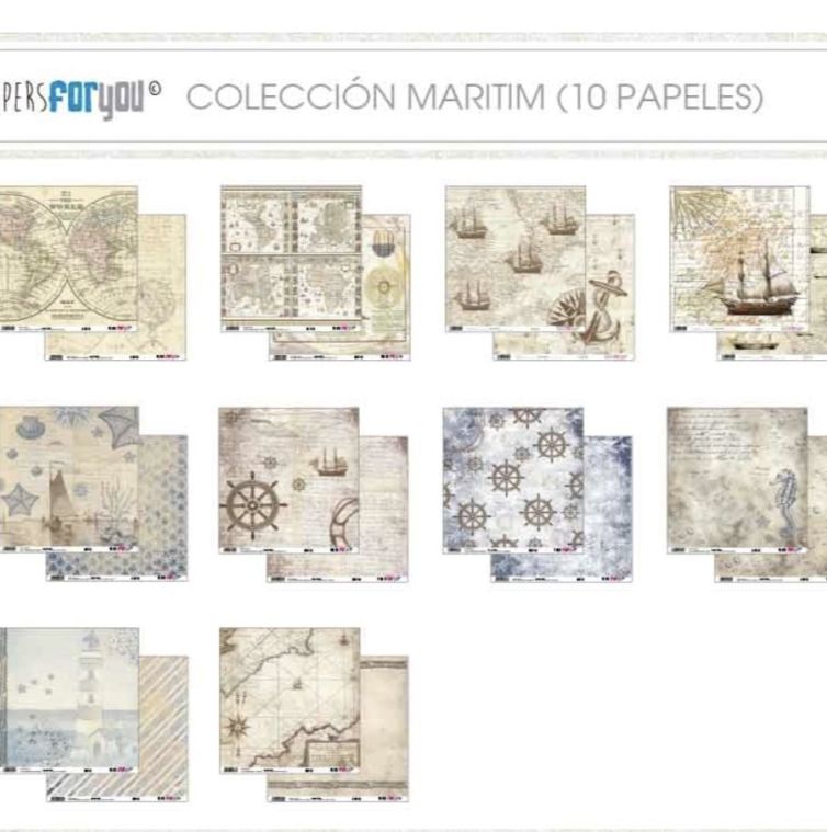 Colección scrap Marítima , papersforyou, 30 x 30