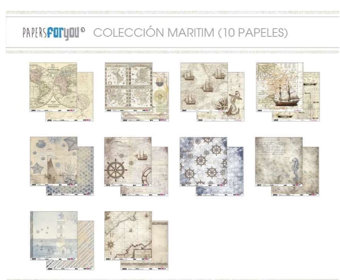 Colección scrap Marítima , papersforyou, 30 x 30
