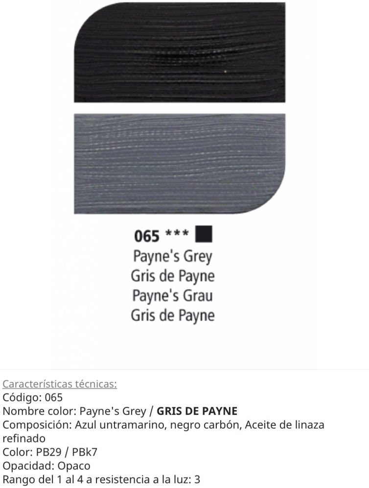 Pintura óleo Payne’s Grey / Gris Payne