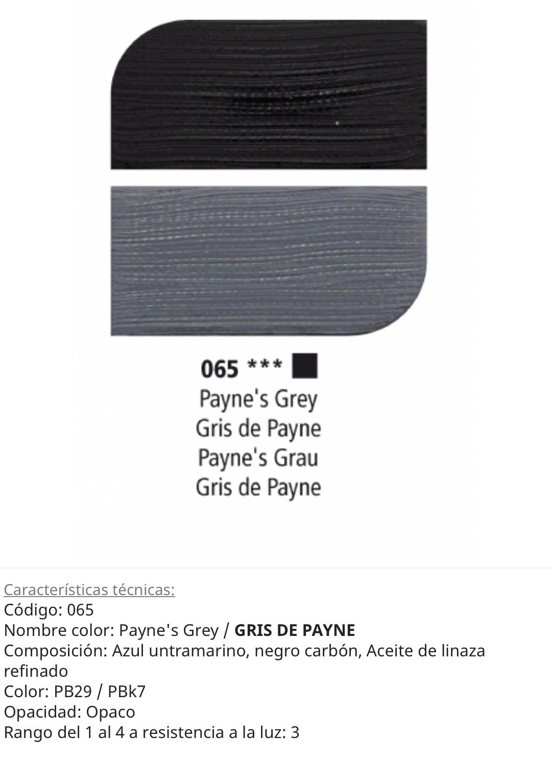 Pintura óleo Payne’s Grey / Gris Payne