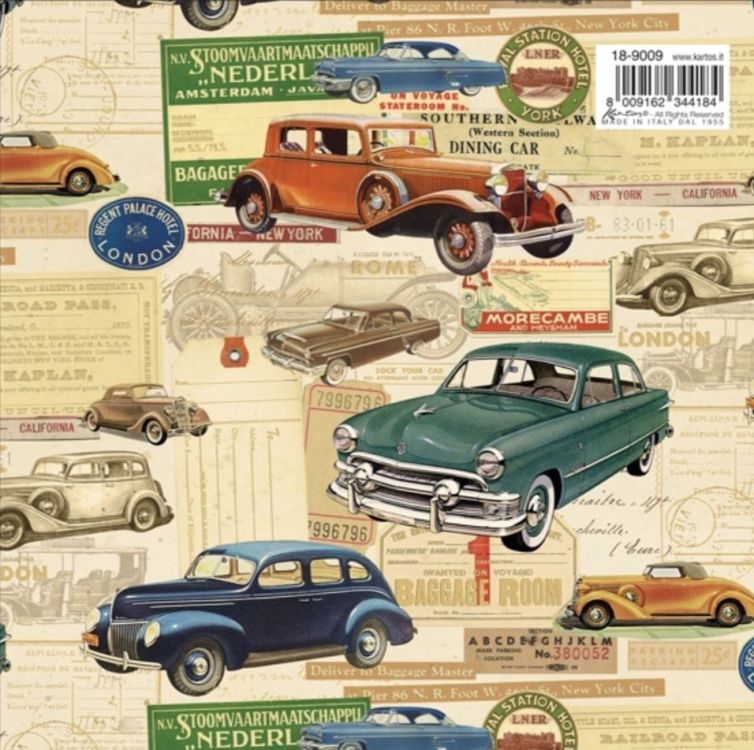 Papel decoupage KARTOS, coches, 70 x 100 , 9009