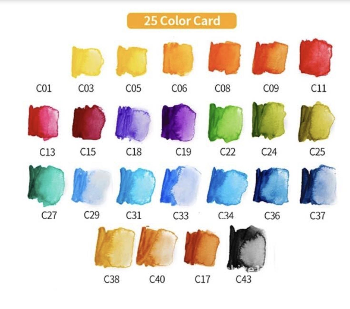 Caja – abanico de acuarela 25 colores Start