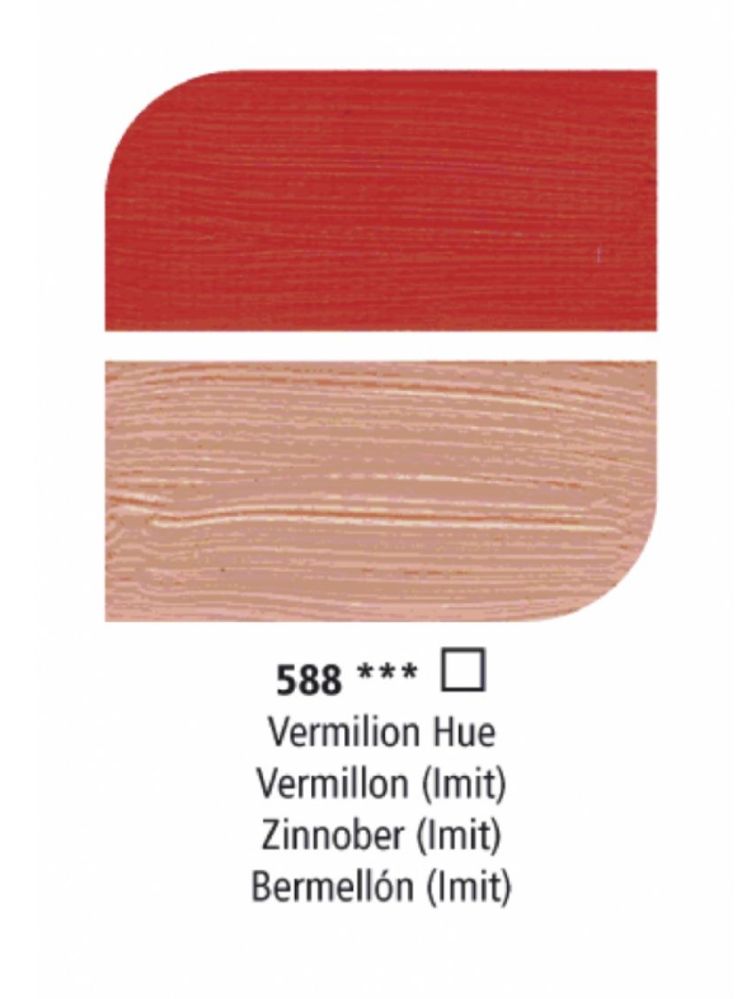 Pintura óleo Vermillon Hue/ Rojo Bermellón ( imit) , 588, 38 ml , Graduate Oil, Daler Rowney