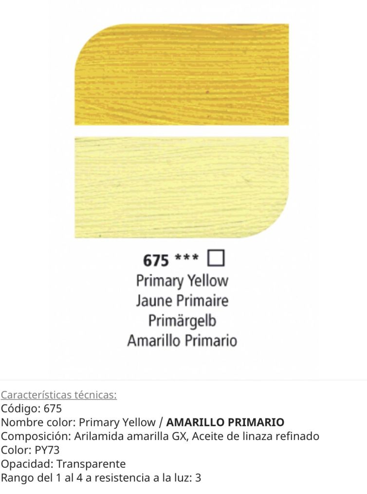 Pintura óleo Primary Yellow/ Amarillo Primario, 675, 38 ml , Graduate, Daler Rowney
