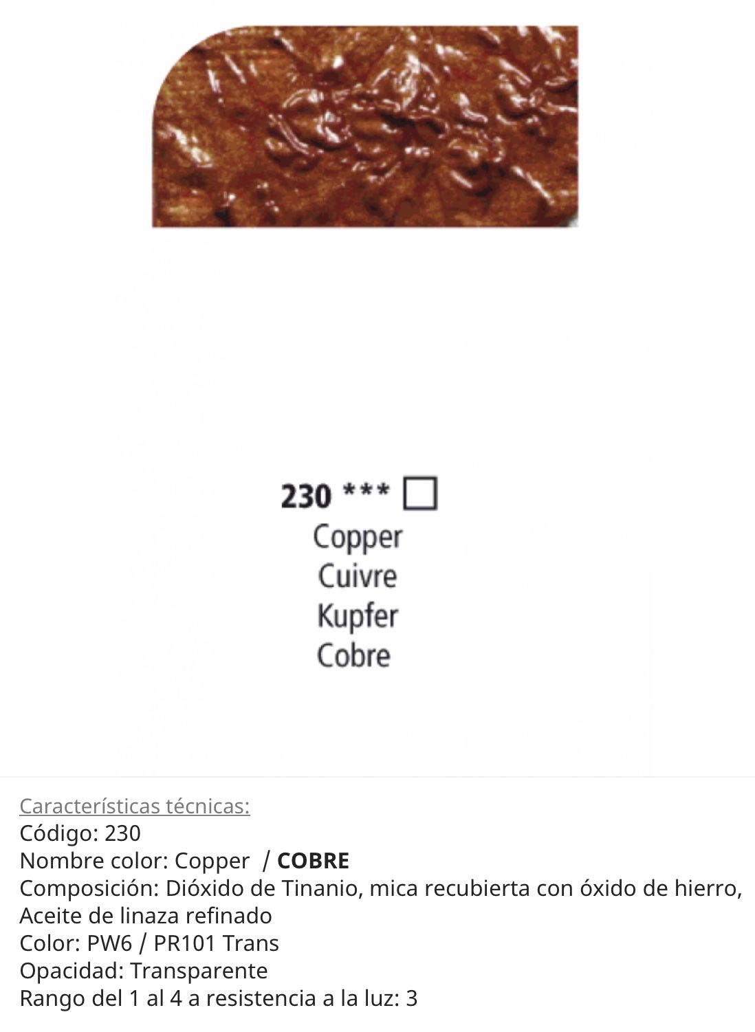 Pintura óleo Copper/ Cobre, 230, 38 ml, Graduate Oil, Daler Rowney