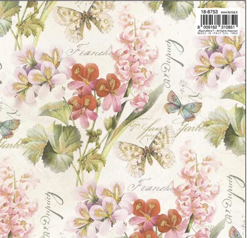 Papel KARTOS, Romántico con oro, 70 x 100, 8753