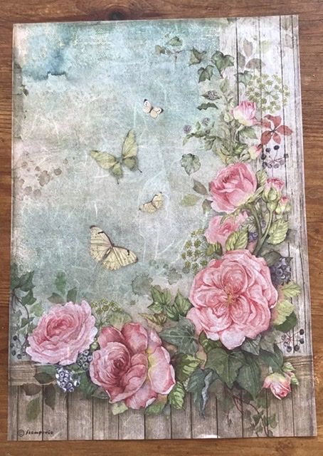 Papel arroz flores y mariposas